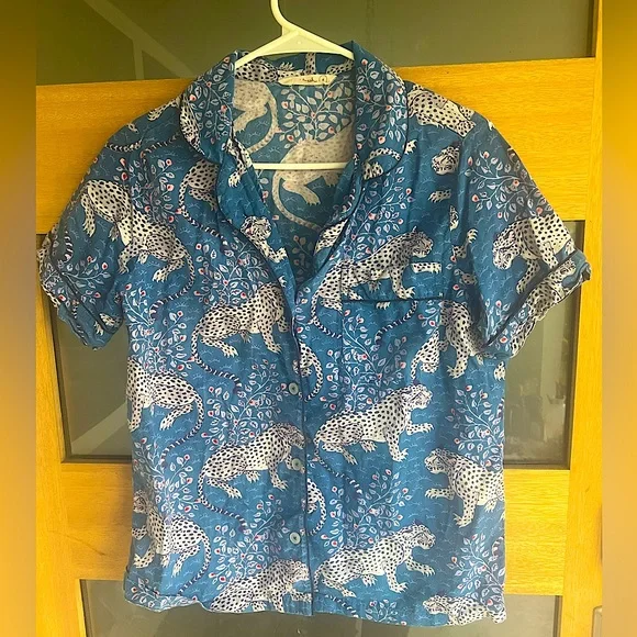 Print Fresh pajamas button down shirt. - Picture 1 of 5